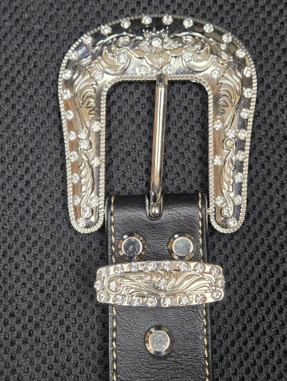 Nocona Southwestern Aztec Embroidered Belt black leather 20